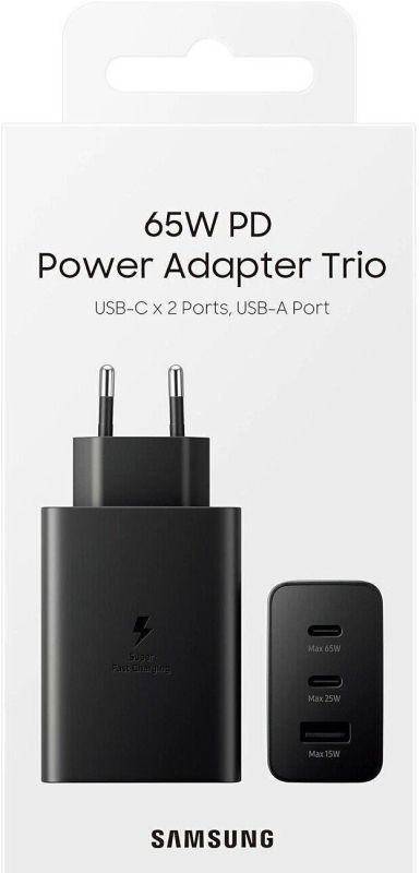 Samsung 65W Power Adapter Trio w/o cable Black (EP-T6530NBEG)