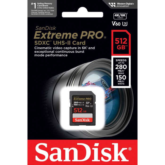 SanDisk 512 GB SDXC Extreme Pro UHS-II U3 V60 Class 10 (SDSDXEP-512G-GN4IN)