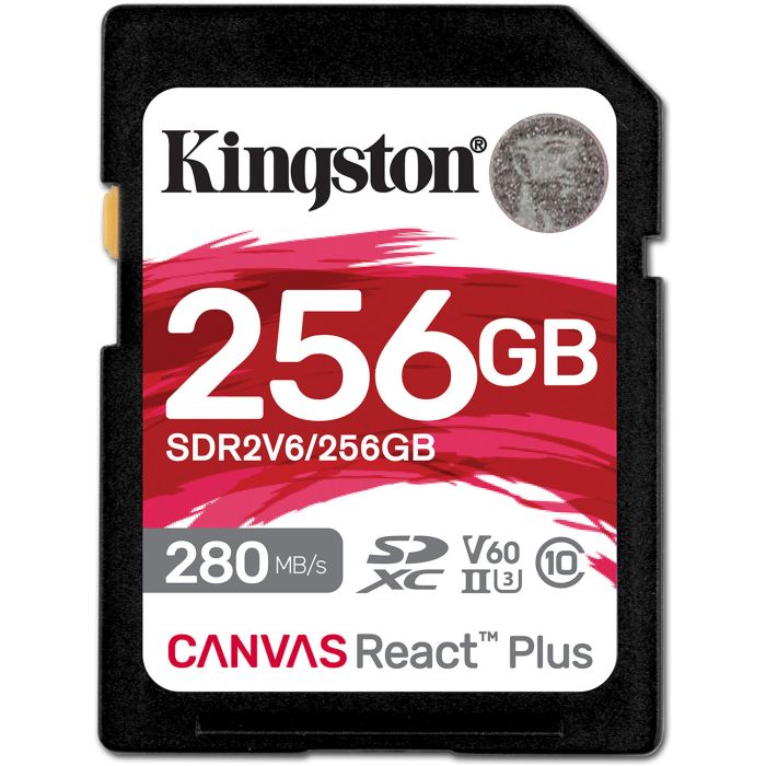 Kingston 256 GB SDXC Canvas React Plus UHS-II U3 V60 Class 10 (SDR2V6/256GB)