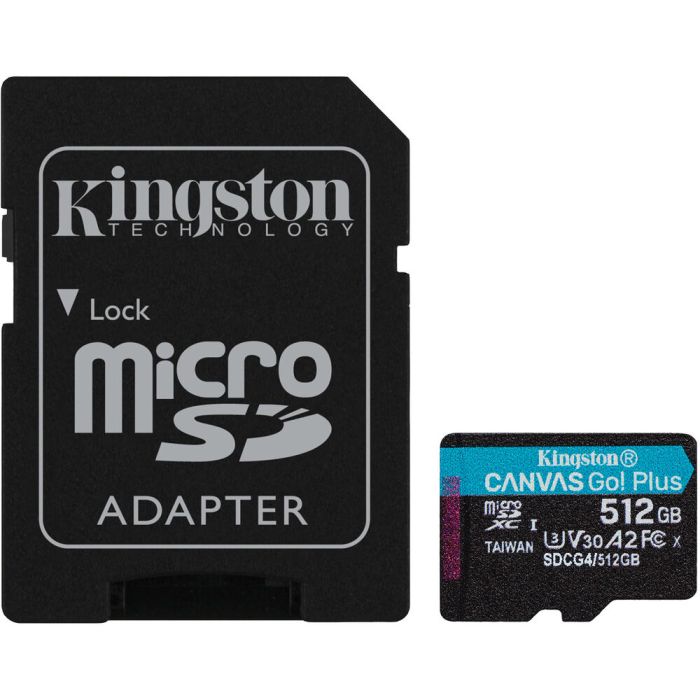 Kingston 512 GB microSDXC Canvas Go! Plus UHS-I U3 V30 A2 Class 10 + Adapter (SDCG4/512GB)