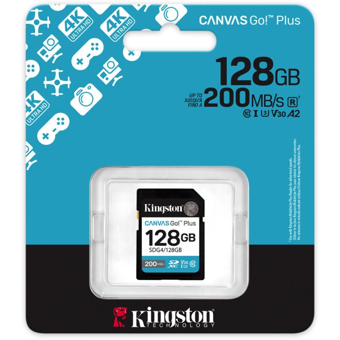 Kingston 128 GB SDXC Canvas Go! Plus UHS-I U3 V30 Class 10 (SDG4/128GB)