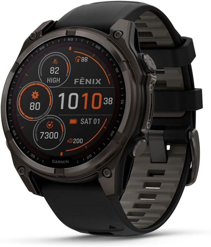 Garmin Fenix 8 47mm AMOLED Sapphire Carbon Gray DLC Titanium w. Black/Pebble Gray S. Band (010-02904-20/21)