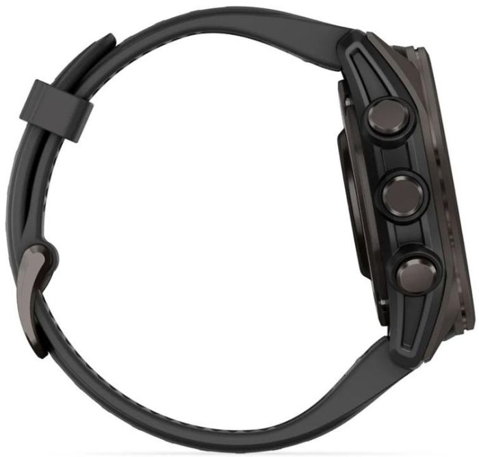 Garmin Fenix 8 43mm AMOLED Sapphire Carbon Gray DLC Tit. w. Black/Pebble Gray S. Band (010-02903-20/21)