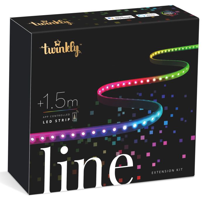 Стрічка Smart LED Twinkly Line RGB, Gen II, IP20, подовжувач TWL100STW-BEU 1.5м, кабель чорний