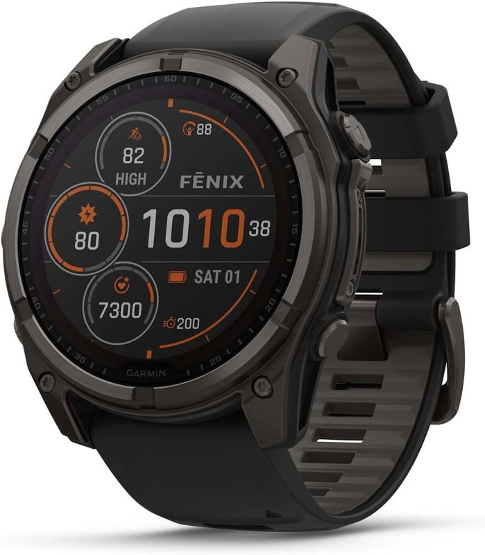 Garmin Fenix 8 51mm Solar Sapphire Carbon Gray DLC Titanium w. Black/Pebble Gray S. Band (010-02907-10/11)