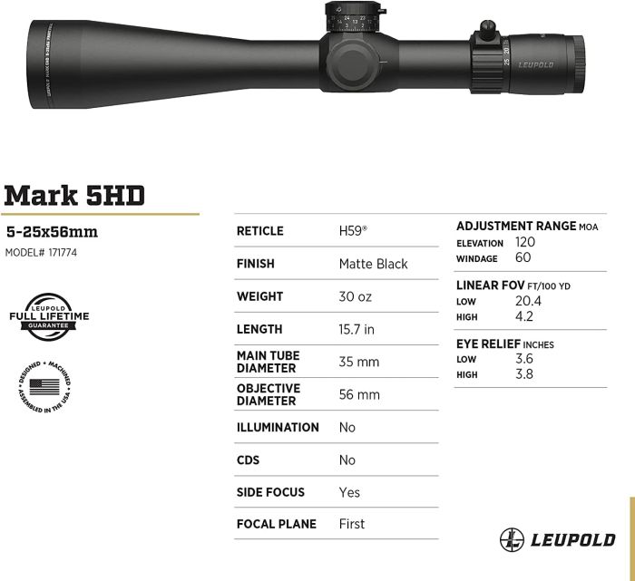 Leupold MARK 5HD 5-25x56 (35mm) M5C3 FFP H59 (171774)