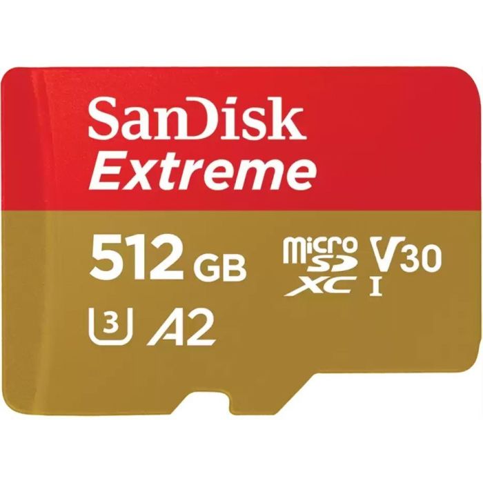 SanDisk 512 GB microSDXC UHS-I U3 V30 A2 Extreme (SDSQXAV-512G-GN6MN)