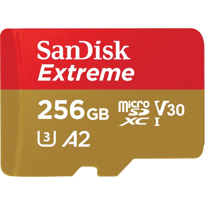 SanDisk 256 GB microSDXC UHS-I U3 V30 A2 Extreme (SDSQXAV-256G-GN6MN)