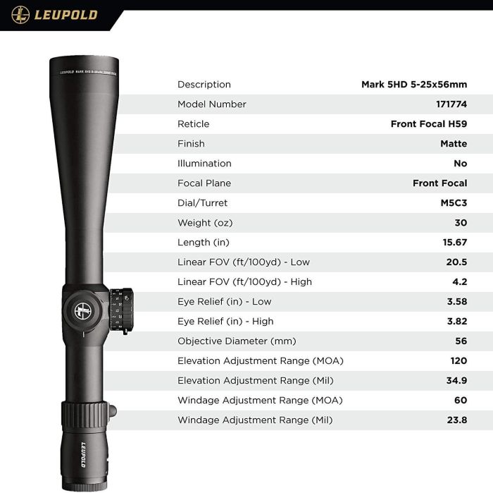 Leupold MARK 5HD 5-25x56 (35mm) M5C3 FFP H59 (171774)