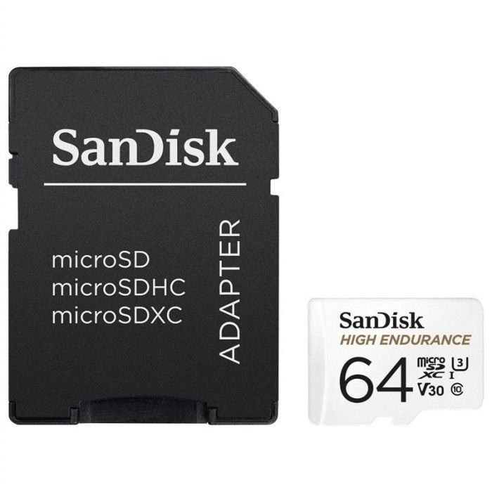 SanDisk 64 GB microSDXC High Endurance UHS-I U3 V30 + SD adapter SDSQQNR-064G-GN6IA