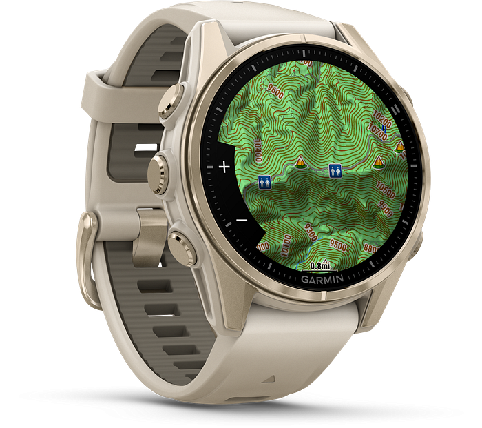 Garmin Fenix 8 43mm AMOLED Sapphire Soft Gold w. Fog Gray/Dark Sandstone S. Band (010-02903-10/11)
