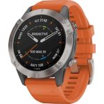 Garmin Fenix 6 Pro Sapphire Titanium with Ember Orange Band