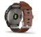 Garmin Fenix 7 Sapphire Solar Titanium with Chestnut Leather Band (010-02540-31)