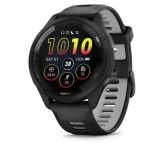 Garmin Forerunner 265 Black Bezel and Case w. Black/Powder Gray Silicone Band (010-02810-00/10/50)