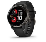 Garmin Venu 2 Plus Slate Stainless Steel Bezel with Black Case and Silicone Band (010-02496-11)