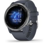 Garmin Venu 2 Silver Bezel with Granite Blue Case and Silicone Band (010-02430-10/00)