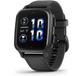 Garmin Venu Sq 2 – Music Edition Slate Aluminum Bezel with Black Case and Silicone Band (010-02700-00/10)