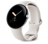Google Pixel Watch LTE Polished Silver Case/Chalk Active Band