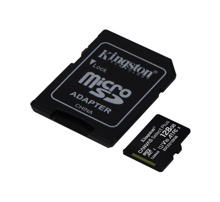 Kingston 128 GB microSDXC Class 10 UHS-I Canvas Select Plus + SD Adapter SDCS2/128GB