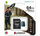 Kingston 64 GB microSDXC class 10 UHS-I U3 Canvas Go! Plus + SD Adapter SDCG3/64GB Kingston 64 GB microSDXC class 10 UHS-I U3 Canvas Go! Plus + SD Adapter SDCG3/64GB
