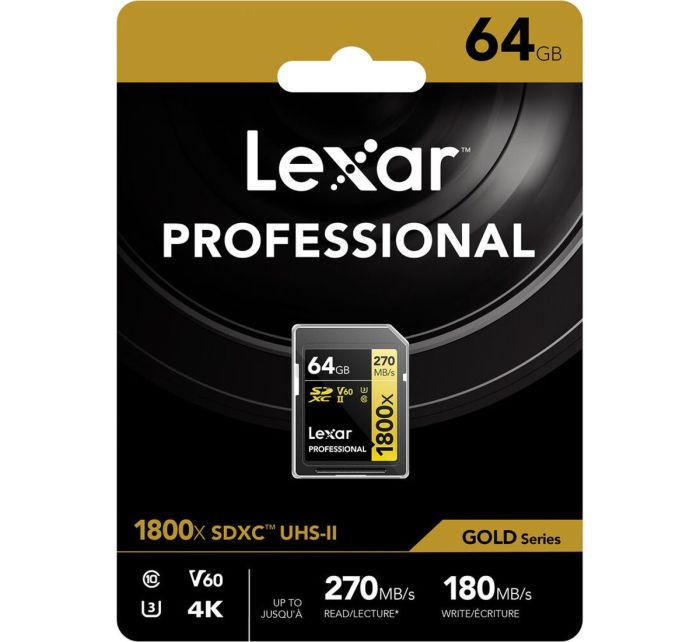Lexar 64GB Professional 1800x UHS-II SDXC