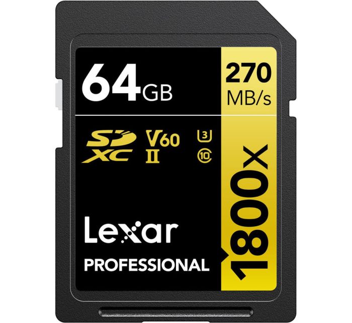Lexar 64GB Professional 1800x UHS-II SDXC