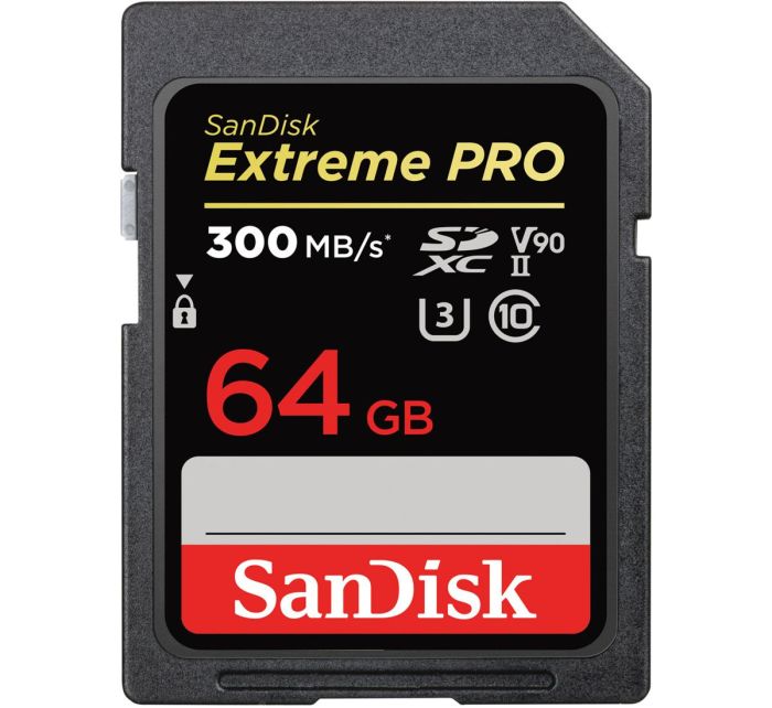 SanDisk 64 GB SDXC UHS-II U3 V90 Extreme Pro SDSDXDK-064G-GN4IN