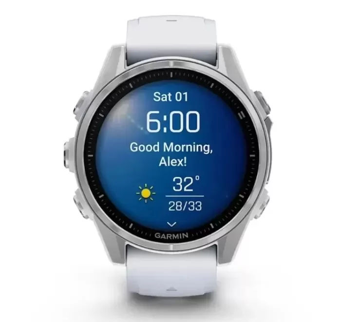 Garmin Fenix 8 43mm AMOLED Silver with Whitestone Silicone Band (010-02903-00)