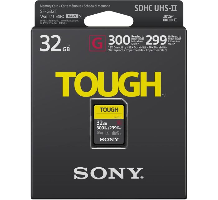 Sony 32 GB SDHC UHS-II U3 V90 TOUGH SF32TG