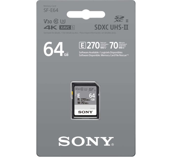Sony 64 GB SDXC UHS-II U3 V60 SFE64.ET4